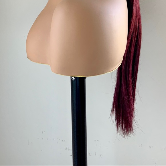 Long Straight 24” Deep Burgundy Lace Front Synthetic Wig - Picture 6 of 16
